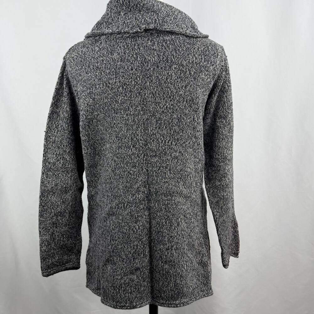 Pure J Jill Gray Marled Knit Sweater Cowl Neck Tunic Side Slit Womens Small - Picture 6 of 9